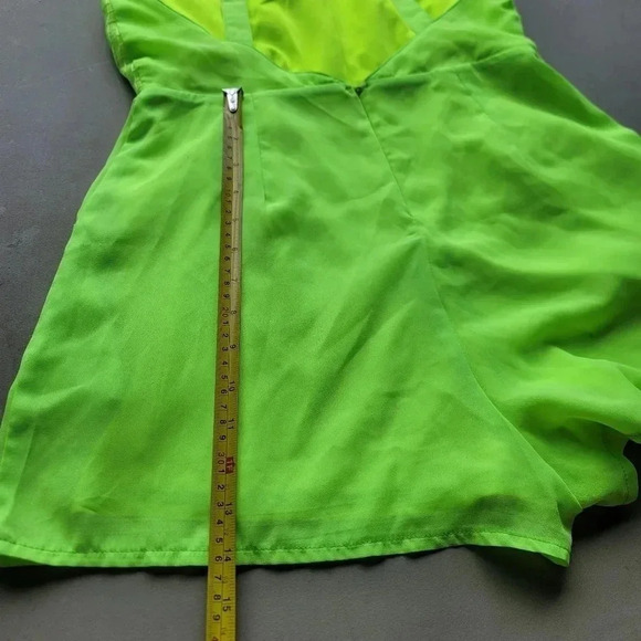 Very J Yellow Women's Halter Front Keyhole Open Back Polyester Short Romper M - Picture 6 of 15